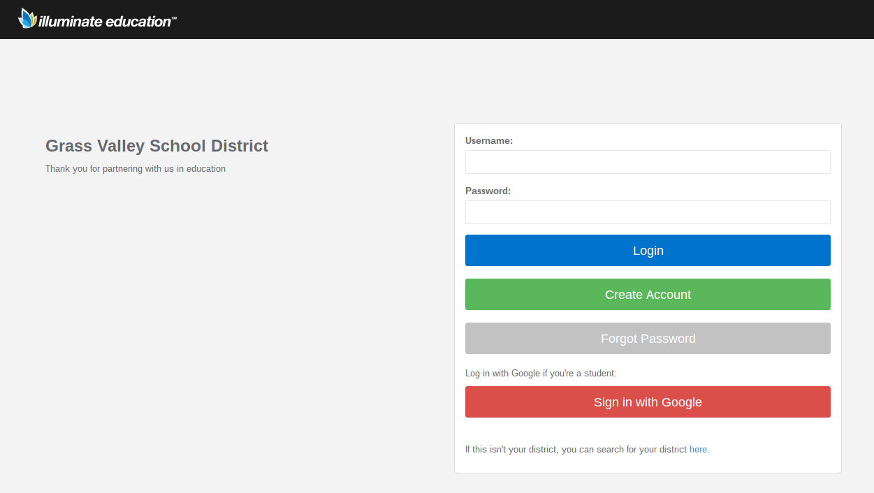 image of the parent portal web page for GVSD