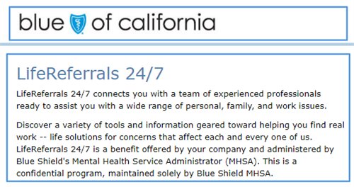 Blue Shield Life Referrals information